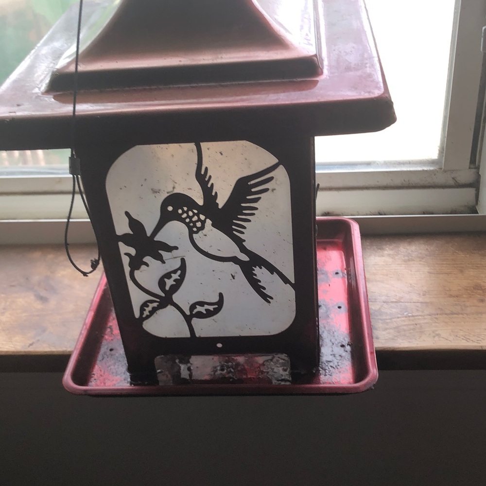Red Hummingbird Decorative bird feeder- Home Accents